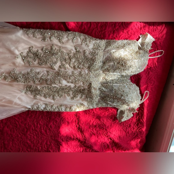 Beautiful elegant rose gold dress . Used only once - Picture 2 of 7